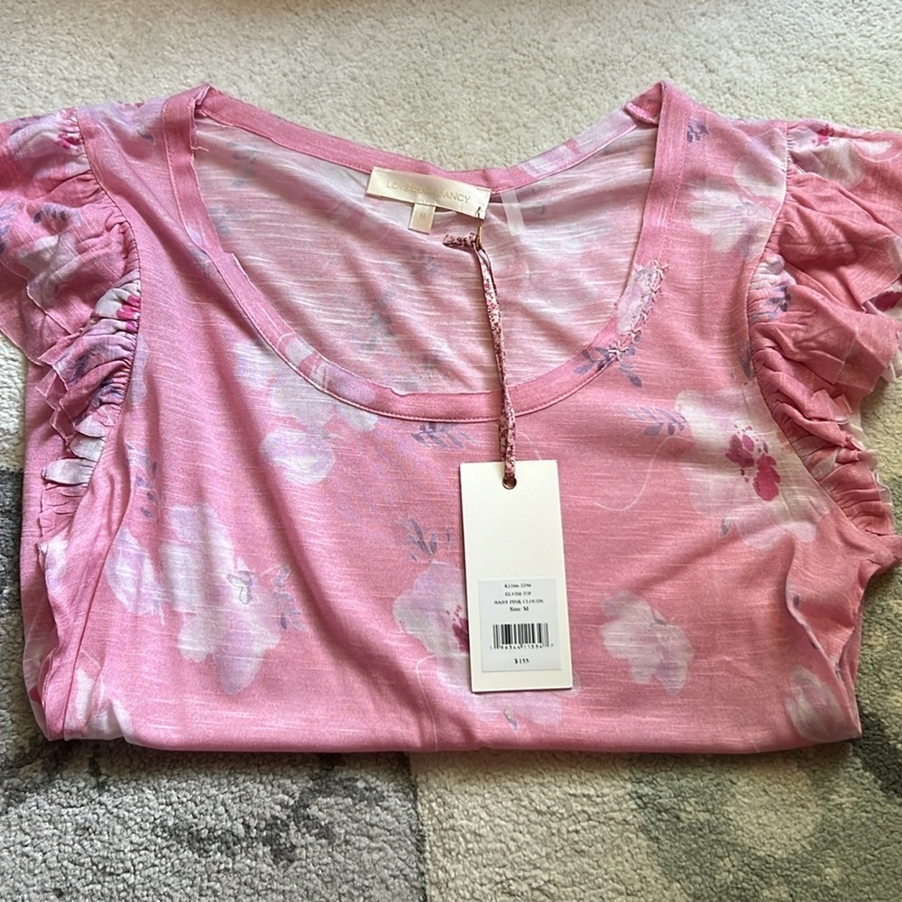 LoveShackFancy Silvine Top in Baby Pink Clouds​​ - Picture 2 of 7